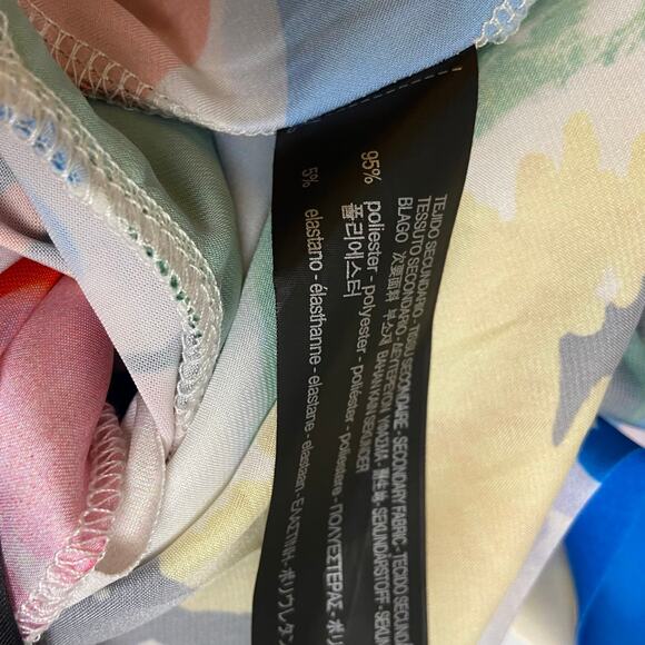 NWT Zara Multicolor Faux Wrap V-Neck Long Sleeve Bodysuit Size Large - Picture 7 of 10